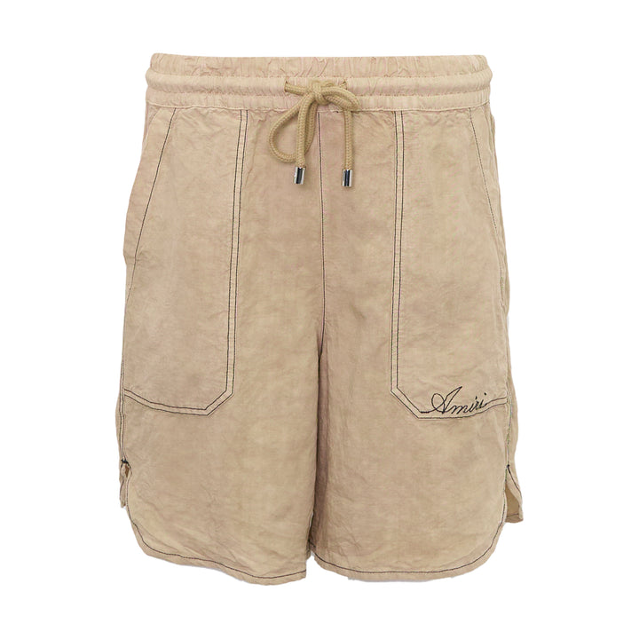 Script Linen Garment-Dyed Shorts