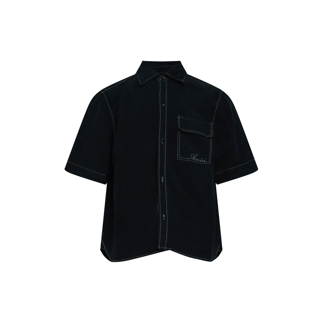 Script Linen Short Sleeve Shirt