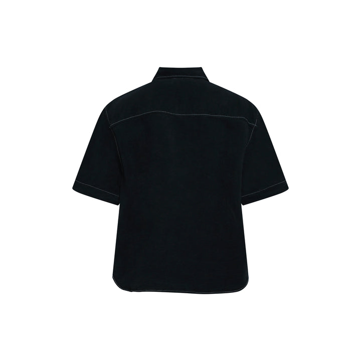 Script Linen Short Sleeve Shirt