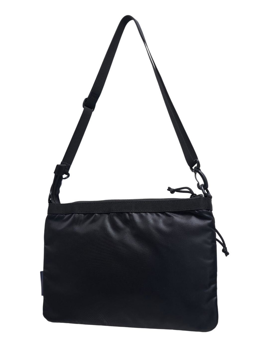 Black nylon duck sacoche crossbody bag with front zip pocket, webbing band, adjustable shoulder strap and Briefing branding - view 2
