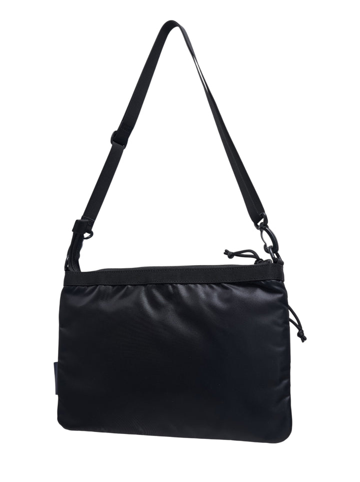 Black nylon duck sacoche crossbody bag with front zip pocket, webbing band, adjustable shoulder strap and Briefing branding - view 2