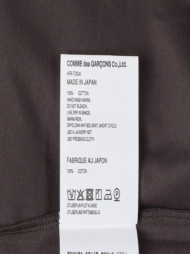 Comme des Garçons Homme slightly brushed cotton jersey long sleeve tee in taupe with crew neck, chest patch pocket, and ribbed cuffs - view 3