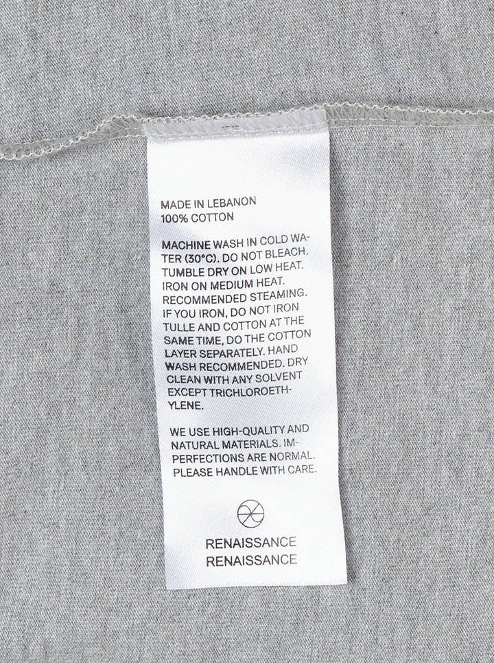 Renaissance Renaissance Giulia heather grey long sleeve top with black tie-bow at the neckline and ruched sleeves - view 3