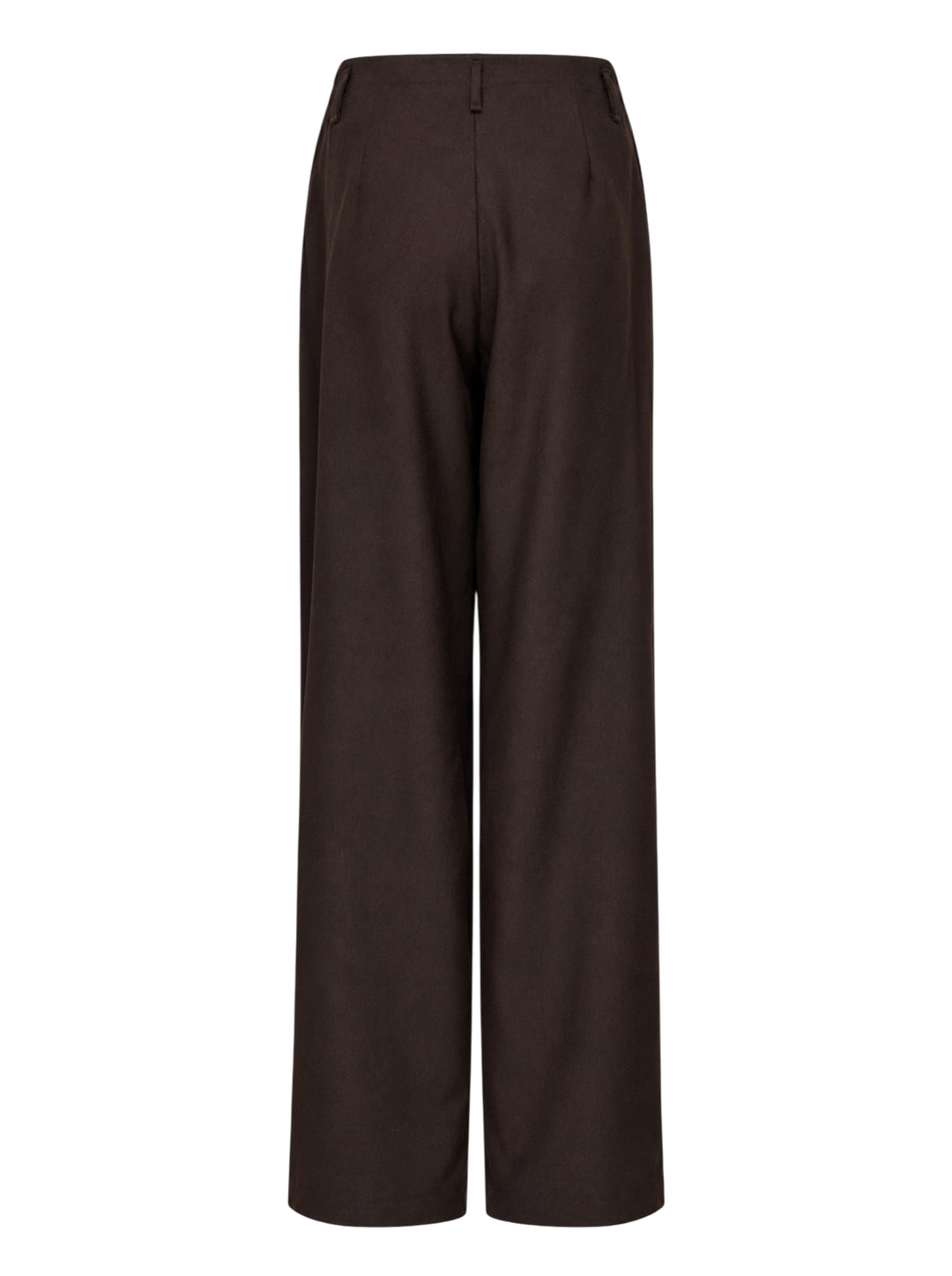 Dark brown wool crepe wide-leg Piega trousers by Niccolò Pasqualetti with an asymmetric folded waistband and metal snap fastenings - view 2