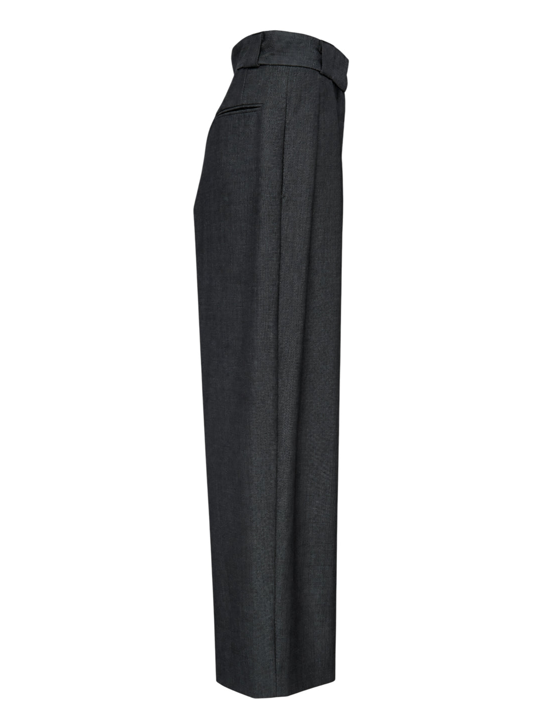 Charcoal wide-leg pleated high-waisted trousers by Niccolò Pasqualetti, shown from the front - view 3