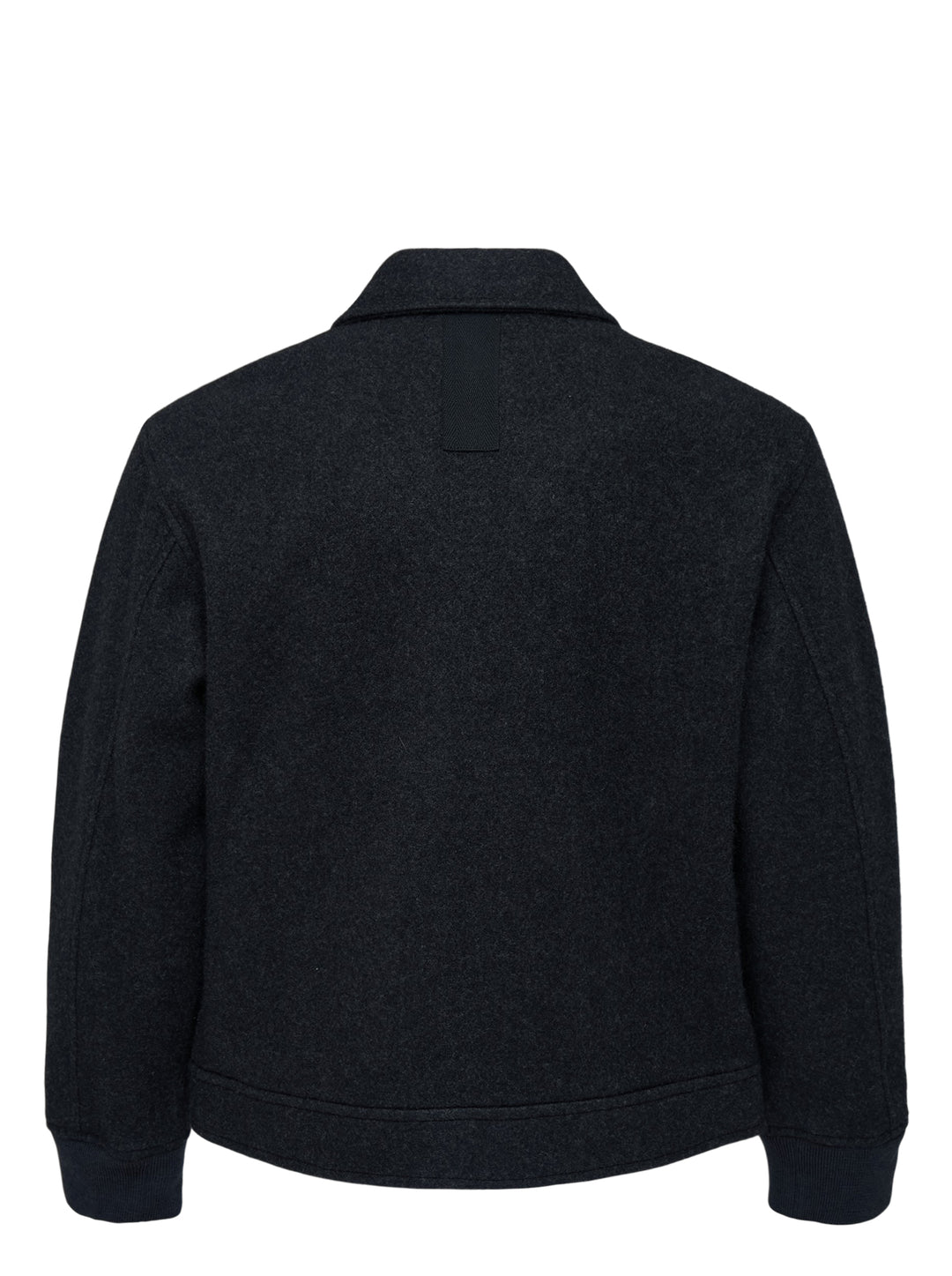 Junya Watanabe MAN charcoal cashmere melton jersey jacket with point collar, four-button front, flap pockets and ribbed cuffs - view 2