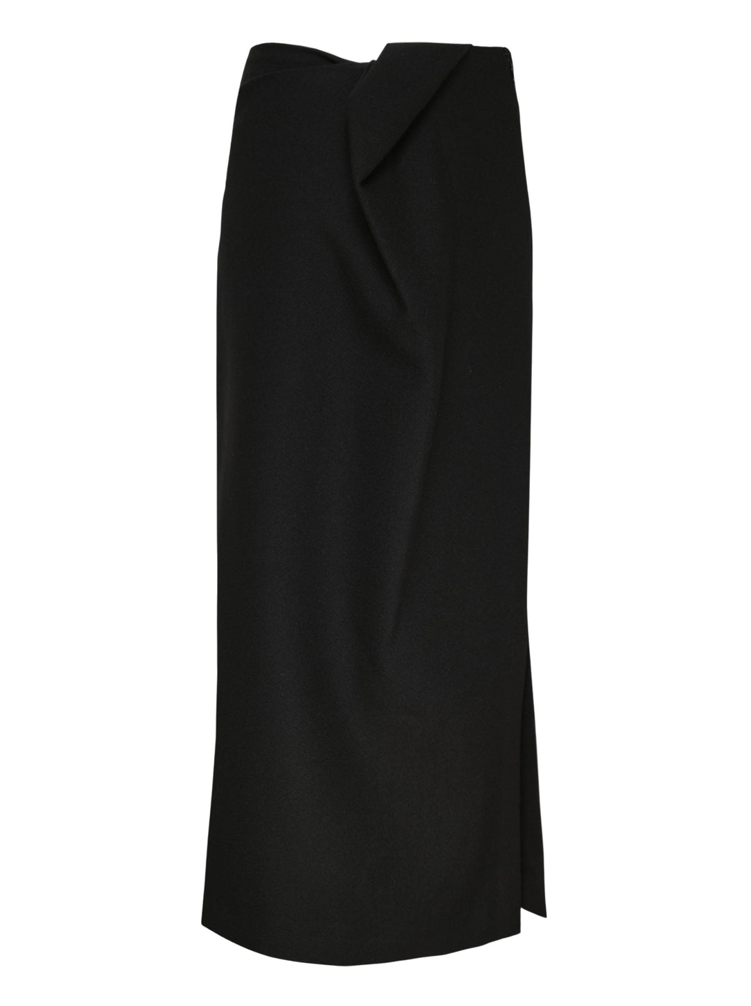 Issey Miyake CALLIGRAPH black maxi skirt with a high waist and slim-to-flared silhouette, photographed flat on a white background - view 2