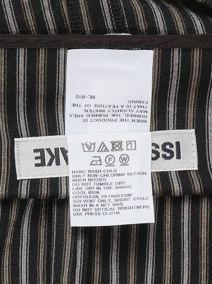 Issey Miyake Allow Stripe Midi Skirt in a fitted pencil silhouette with vertical pinstripes and a high elasticated waistband, photographed flat on a white background - view 3