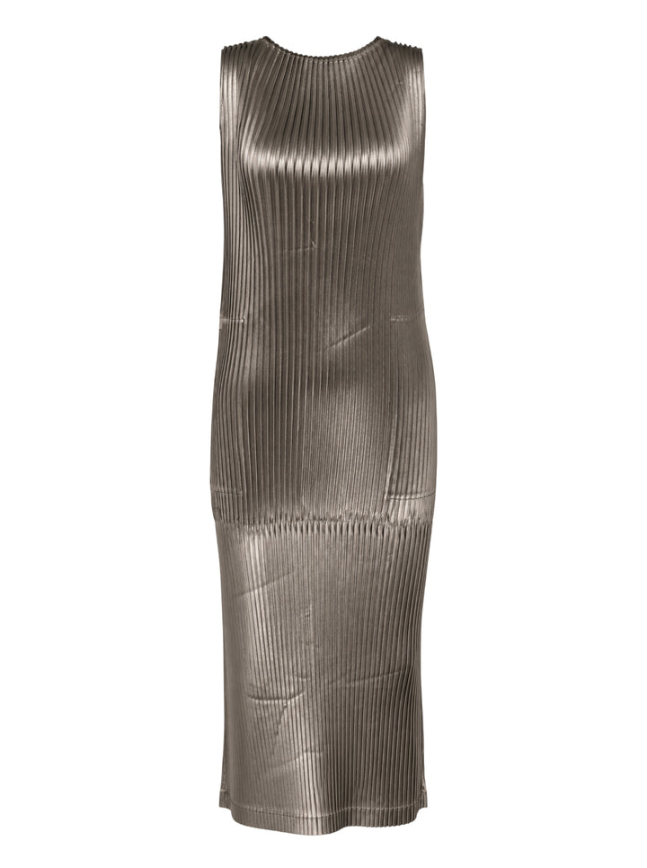 ISSEY MIYAKE Glossed Panels Pleated Dress