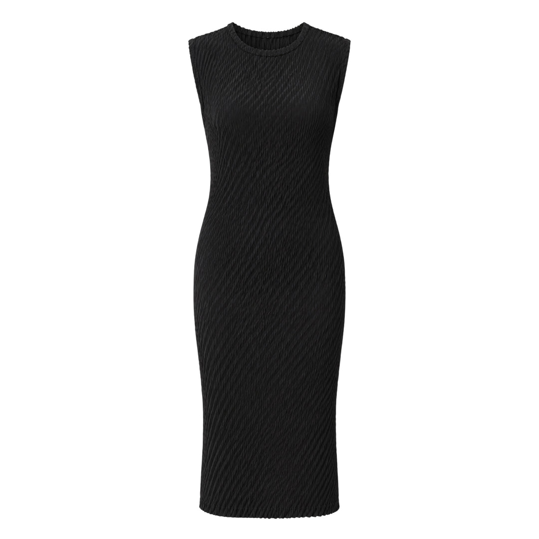 Rhombus Pleats Midi Dress