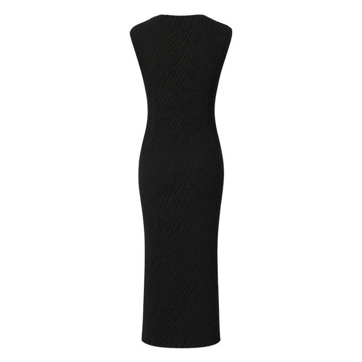 Rhombus Pleats Midi Dress