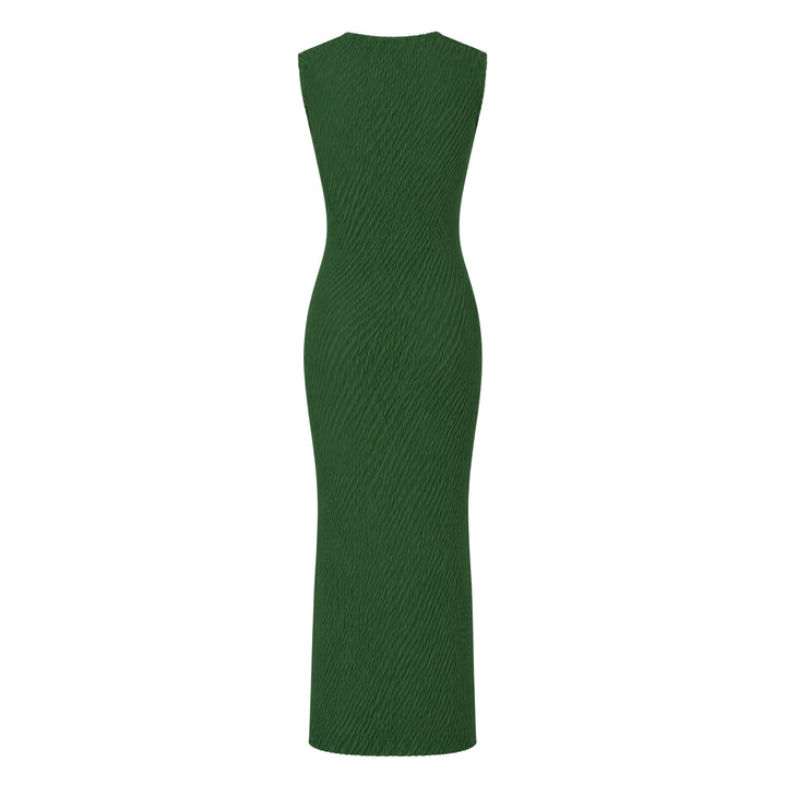 Rhombus Pleats Midi Dress