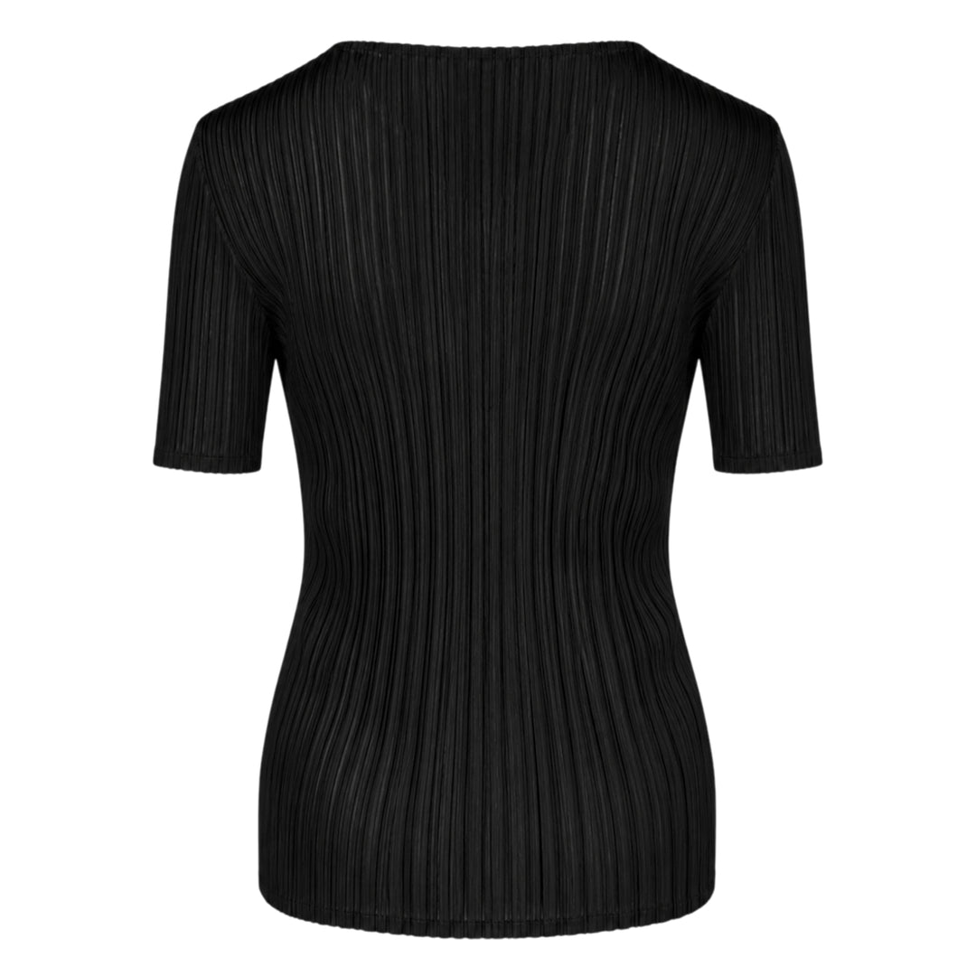 Pleated Cut-Out Short Sleeve Top