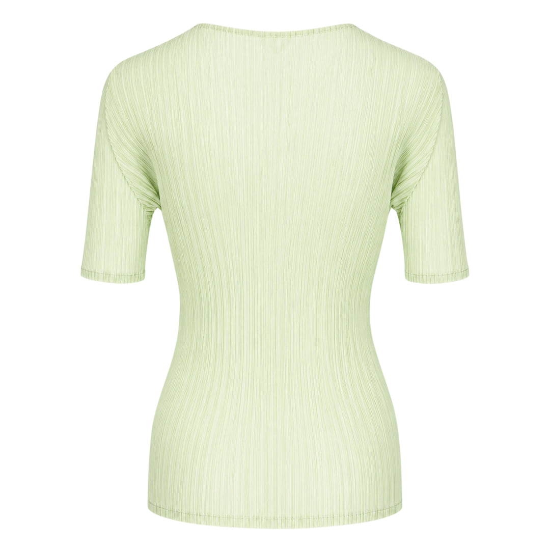 Pleated Cut-Out Short Sleeve Top