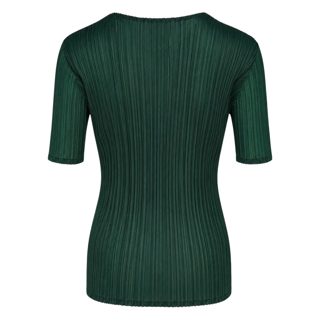 Pleated Cut-Out Short Sleeve Top