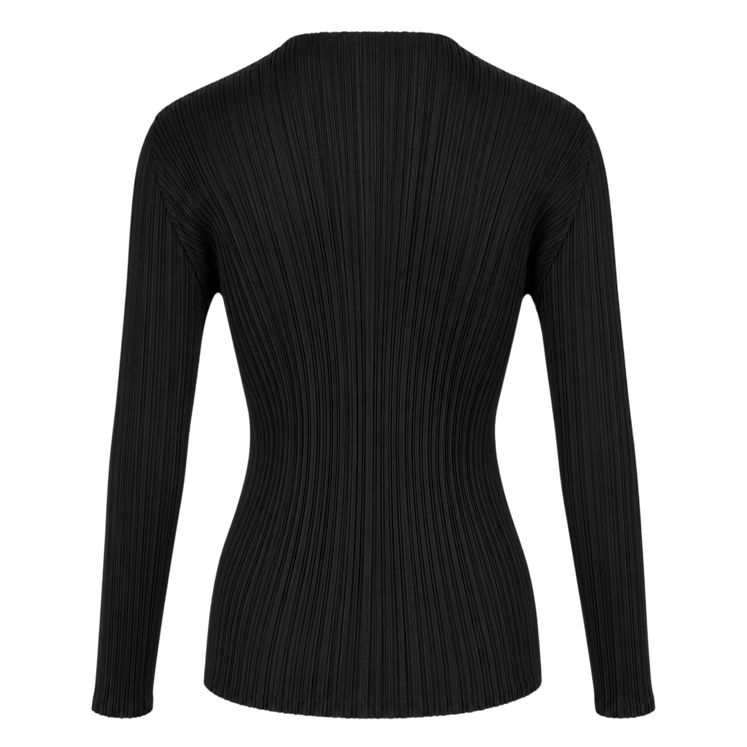 Sheer Slit Pleated Cardigan