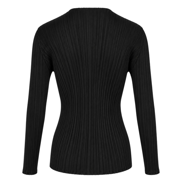 Sheer Slit Pleated Cardigan