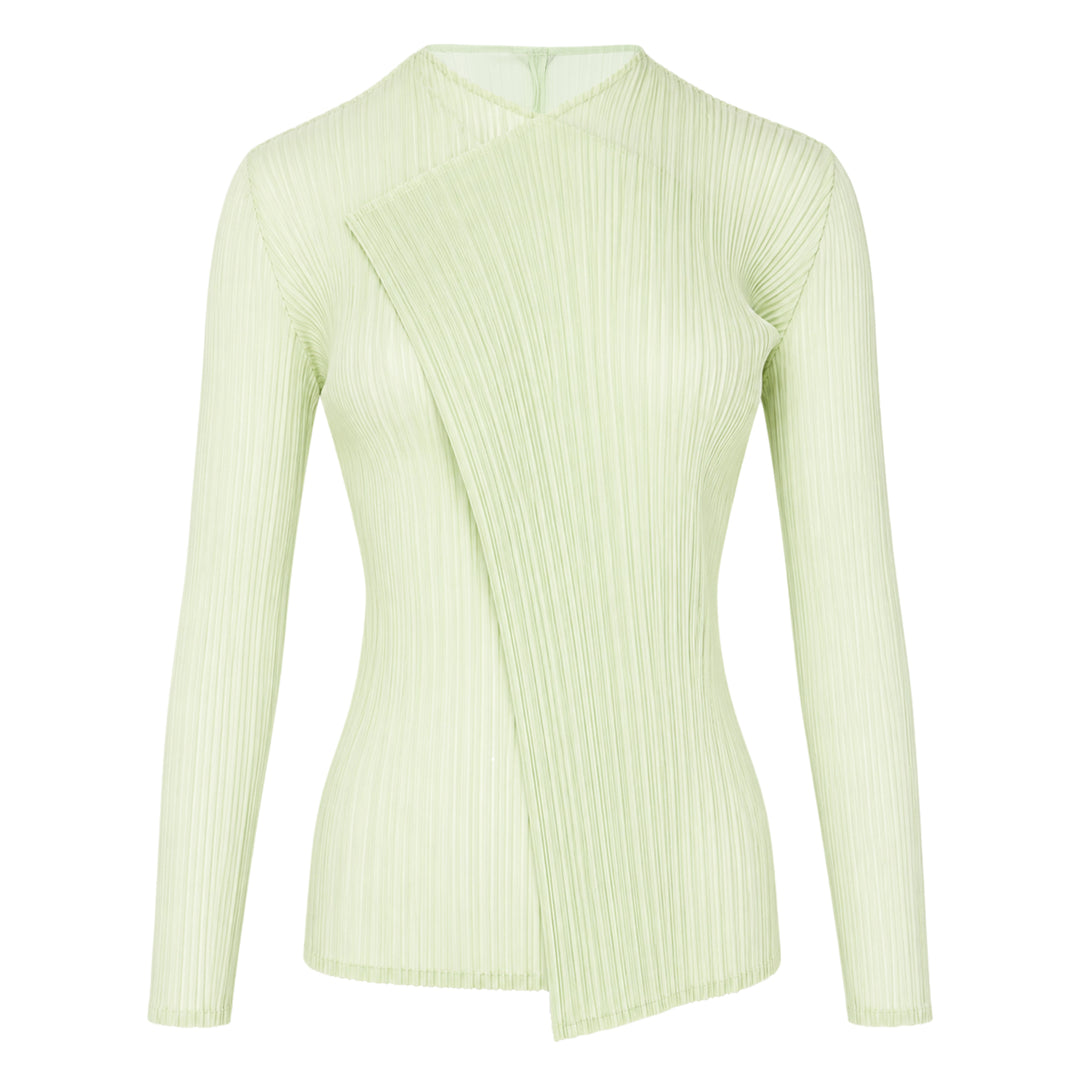 Sheer Slit Pleated Cardigan