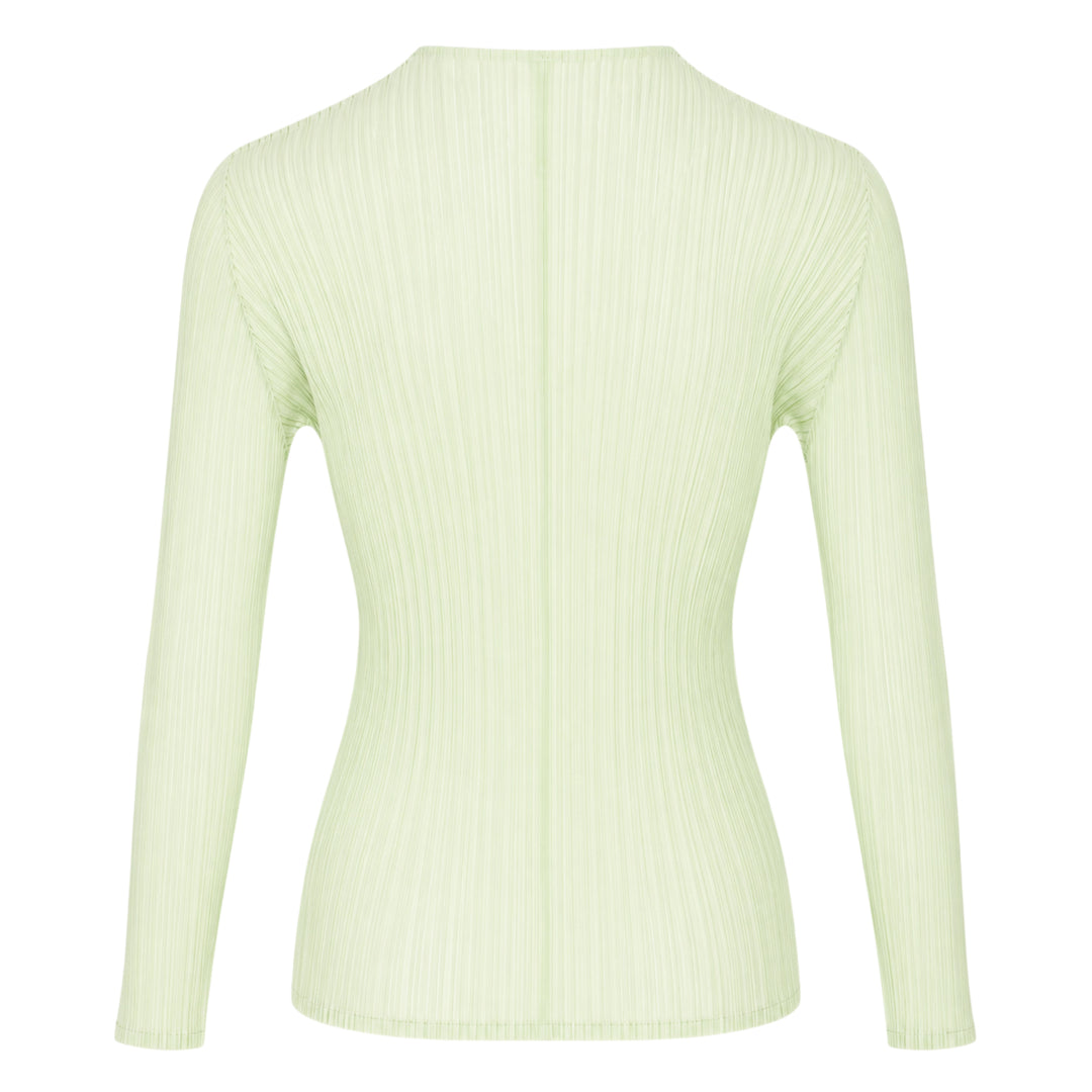 Sheer Slit Pleated Cardigan