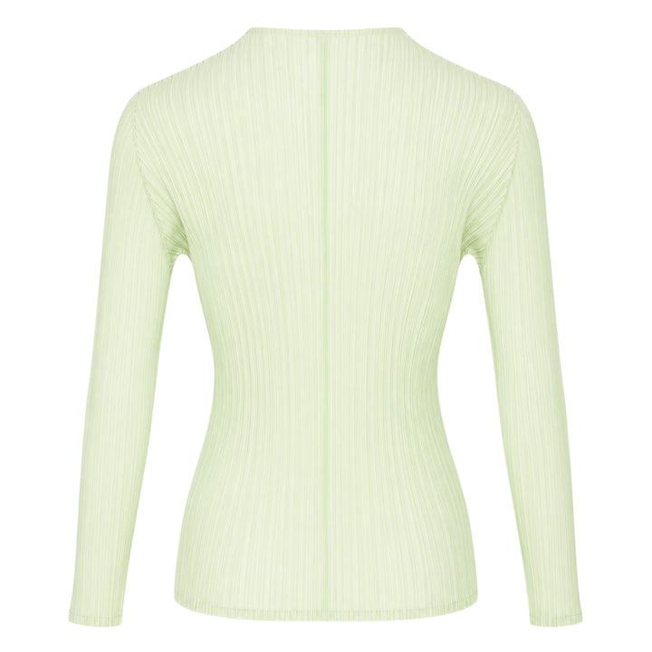 Sheer Slit Pleated Cardigan