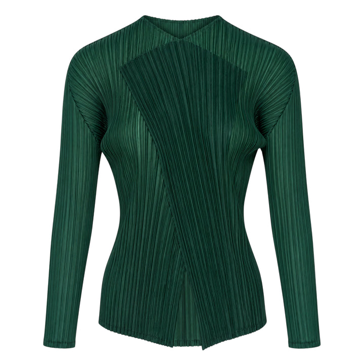 Sheer Slit Pleated Cardigan