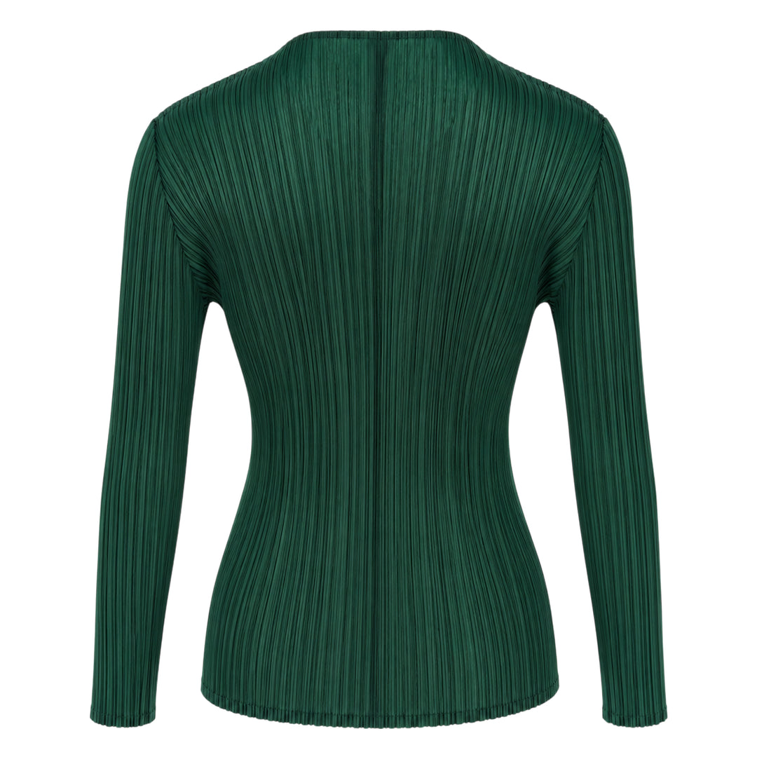 Sheer Slit Pleated Cardigan