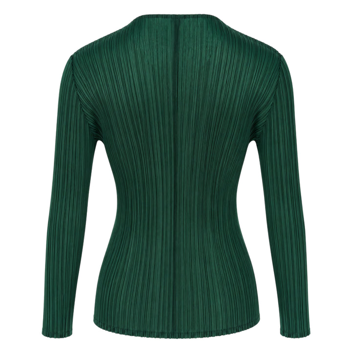 Sheer Slit Pleated Cardigan