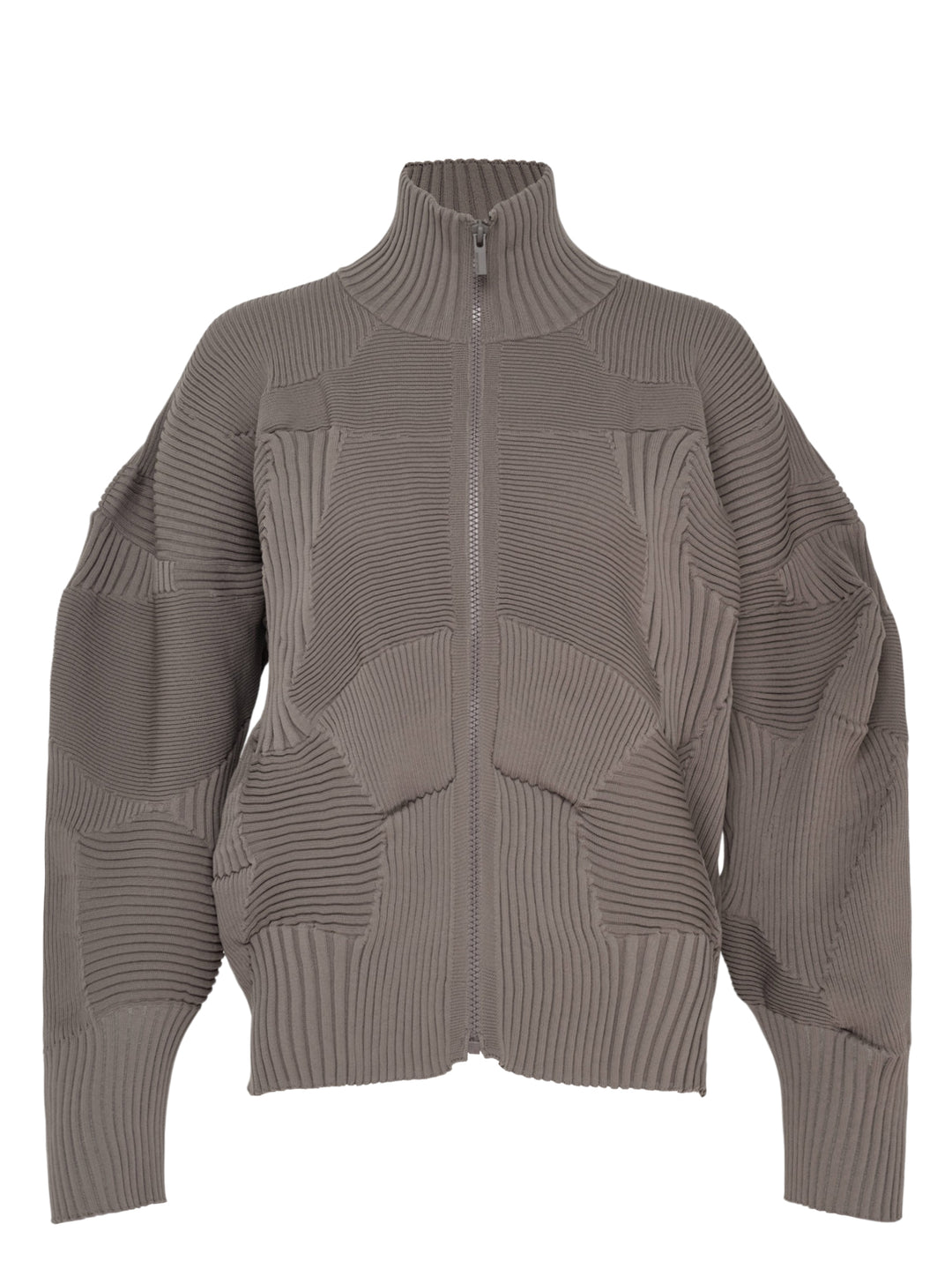 ISSEY MIYAKE Ribbed Knit Zip Jacket