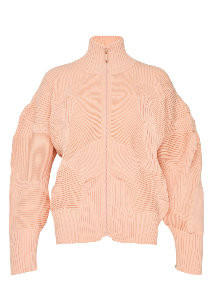 ISSEY MIYAKE Ribbed Knit Zip Jacket