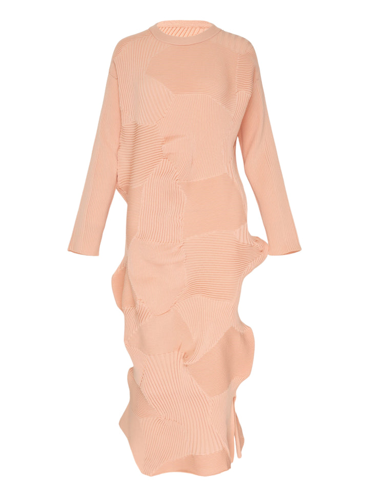 ISSEY MIYAKE Sculptural Patchwork Knit Dress