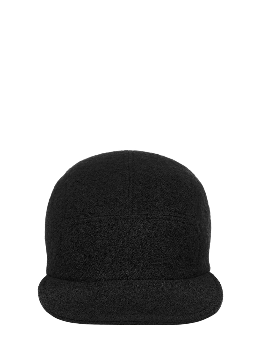 IM Men Fuller wool cap in black with five-panel construction and a curved brim, shown from the front