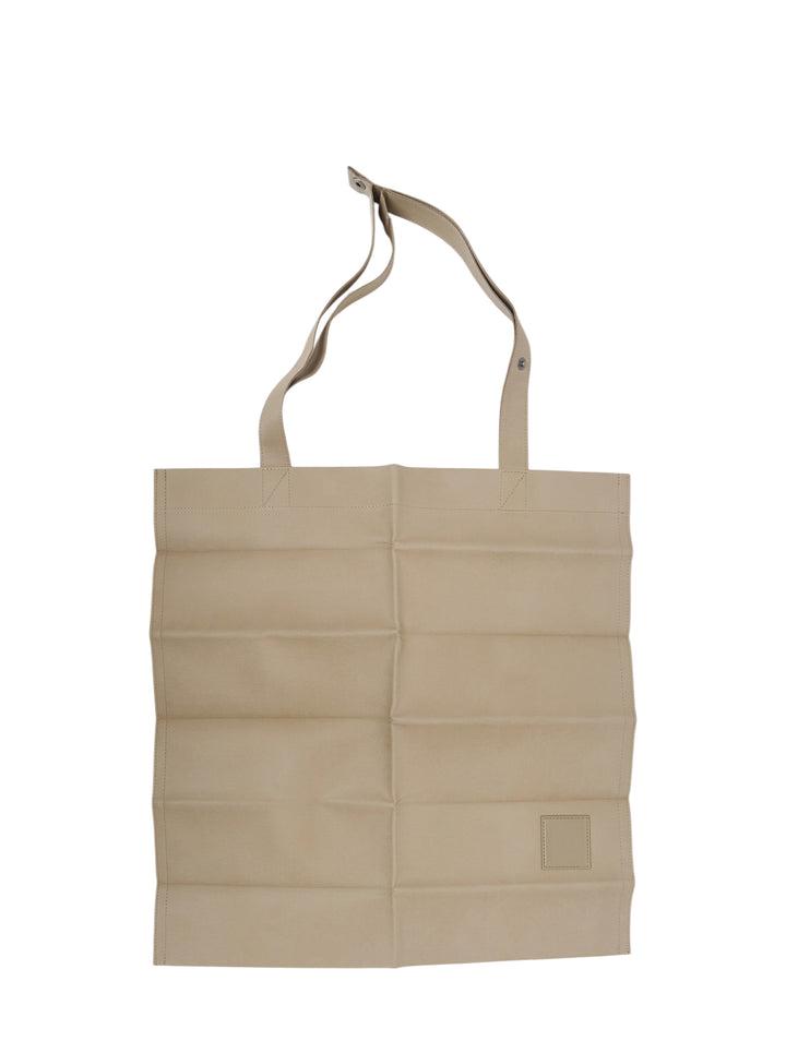 IM MEN PATA PA beige fold-over handbag with a wraparound strap and metal snap button closure - view 2