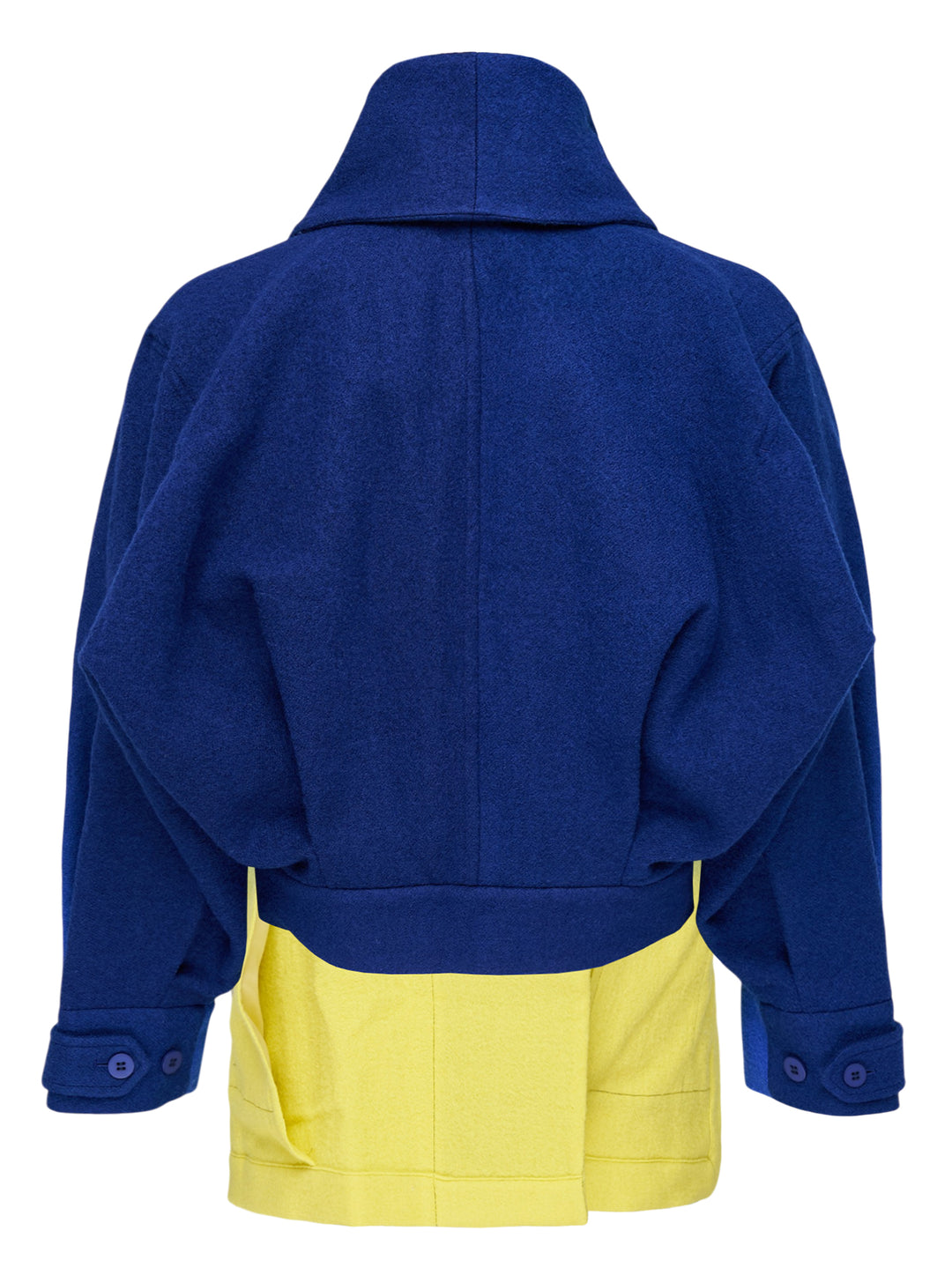 IM Men Dawn blouson with a cobalt-to-yellow gradient, shawl collar and single oversized button - view 2