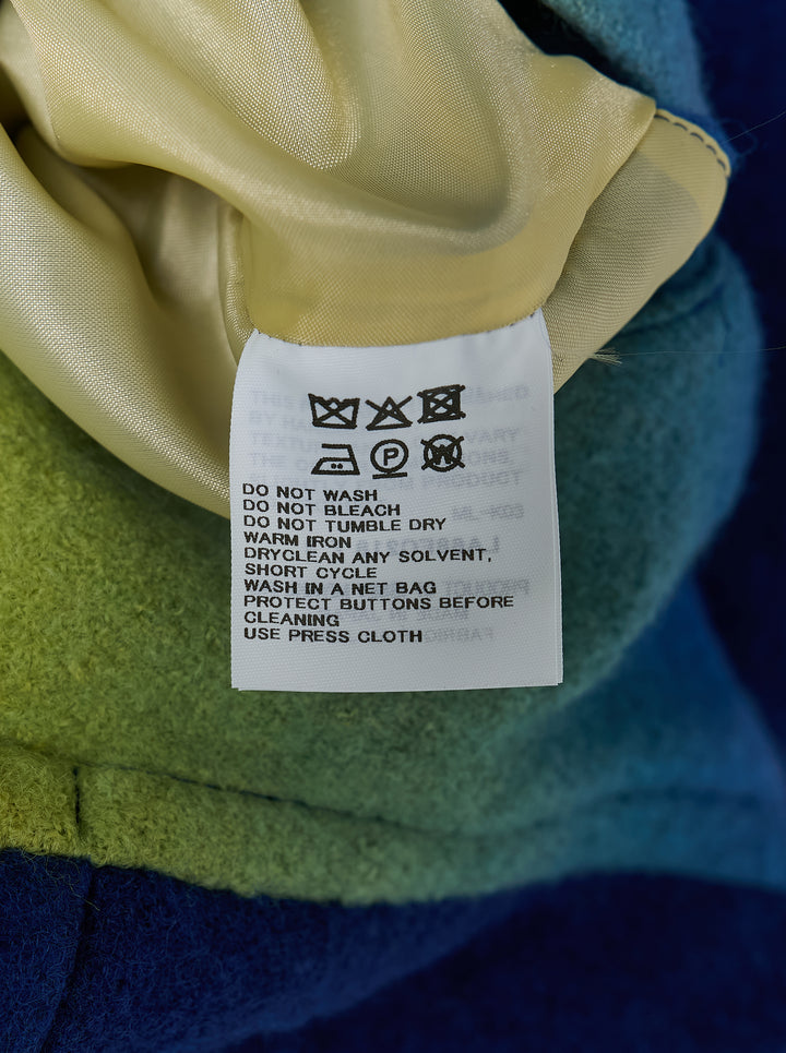 IM Men Dawn blouson with a cobalt-to-yellow gradient, shawl collar and single oversized button - view 3
