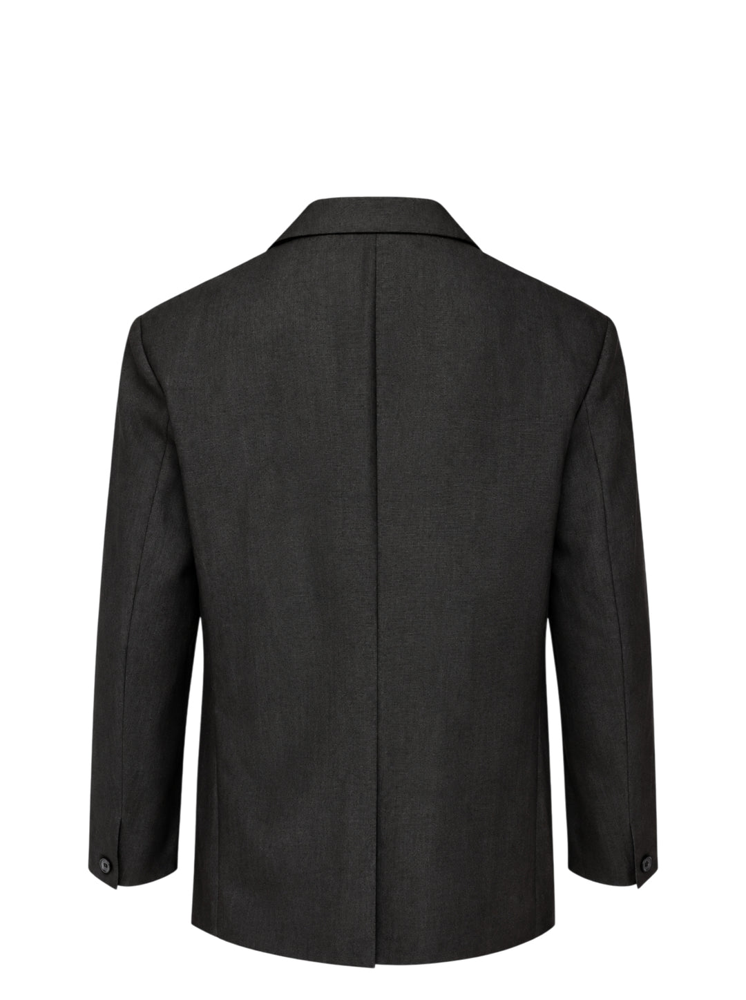 IM MEN Gradation Wool single-breasted charcoal jacket with notch lapels, flap pockets and patterned lining - view 2