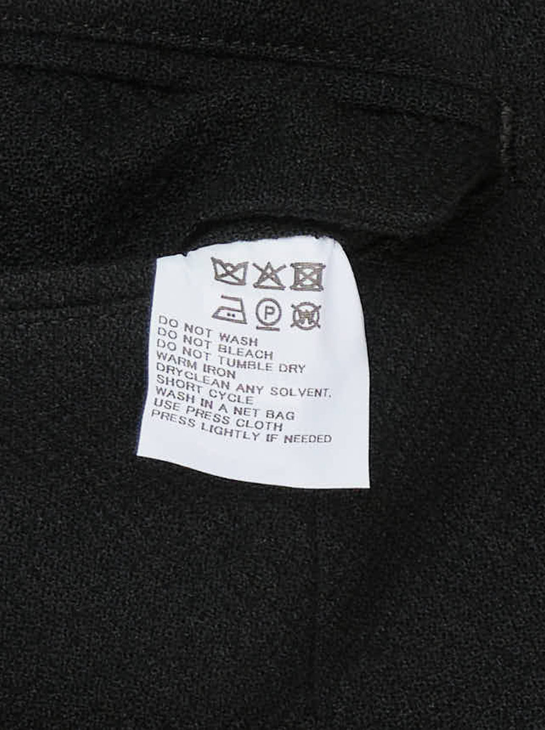 IM MEN black shrink wool woven pants with a high pointed waistband, button tabs and deep pleats in a wide-leg cut - view 3