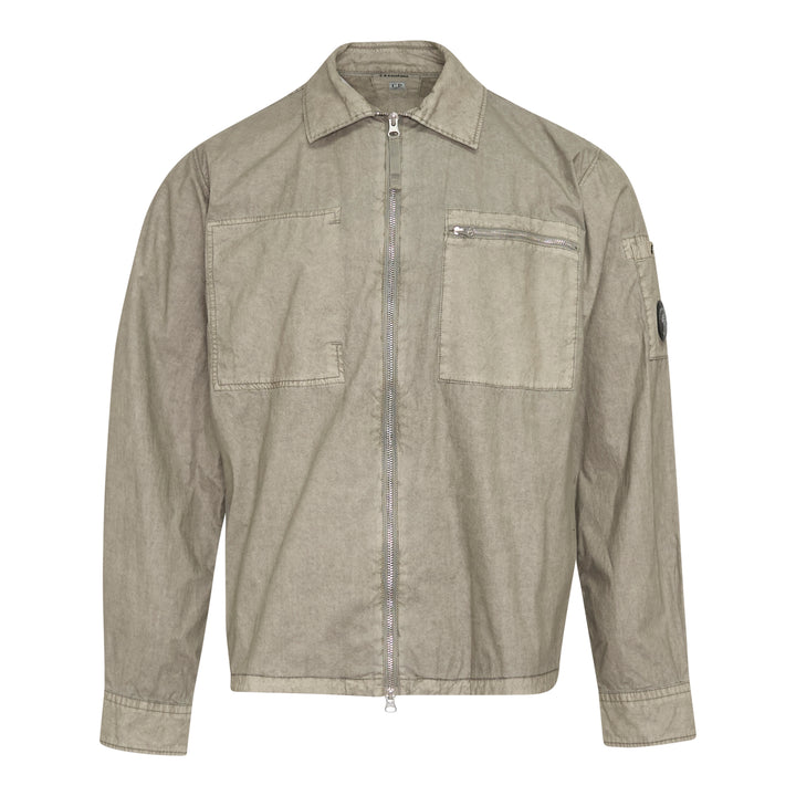 Cotton Resined Zip Overshirt