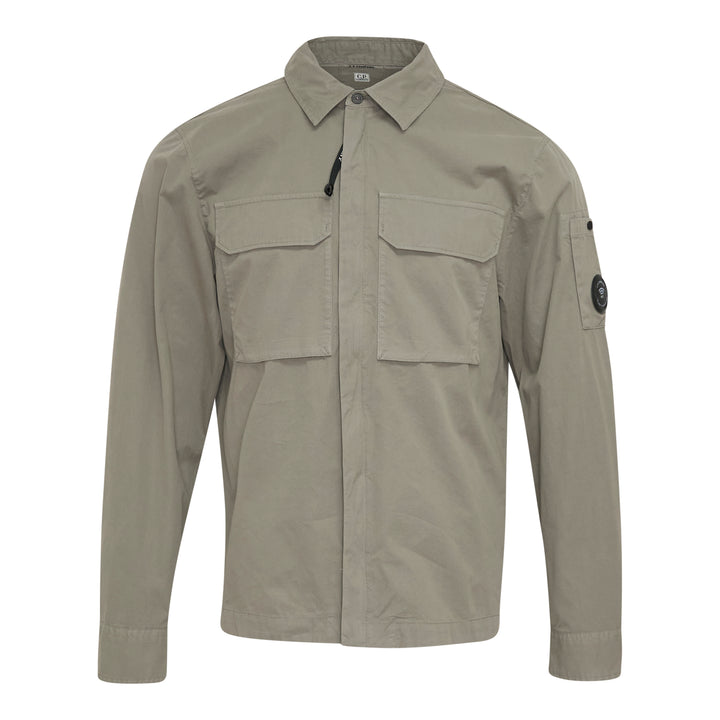 Organic Gabardine Zipped Overshirt