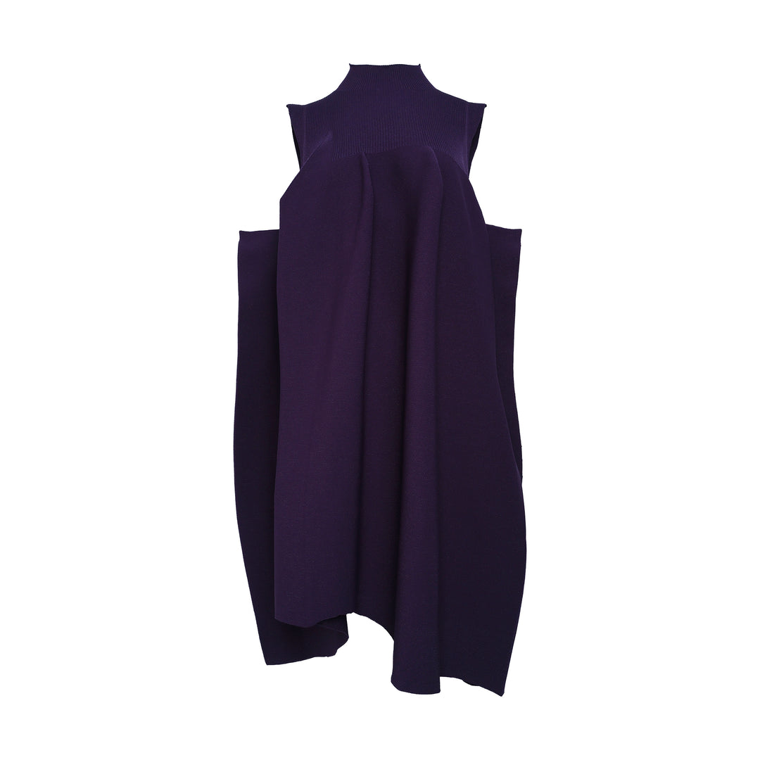 Pottery Crease Asymmetric Knit Dress