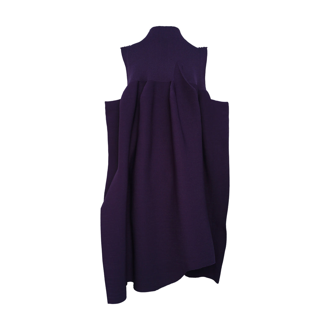 Pottery Crease Asymmetric Knit Dress