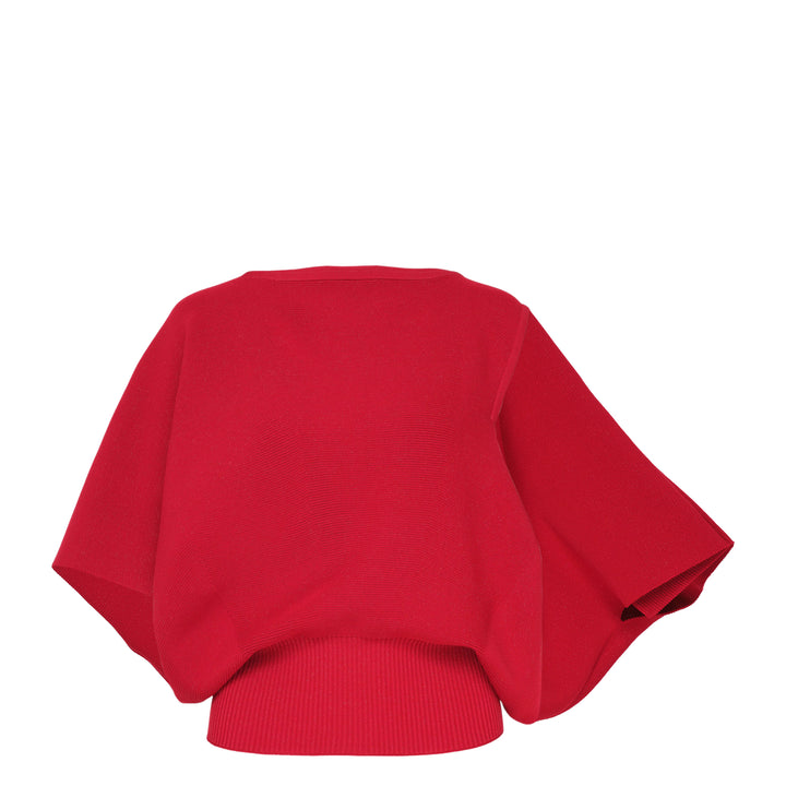 Pottery Crease Glitter Asymmetric Knit Top