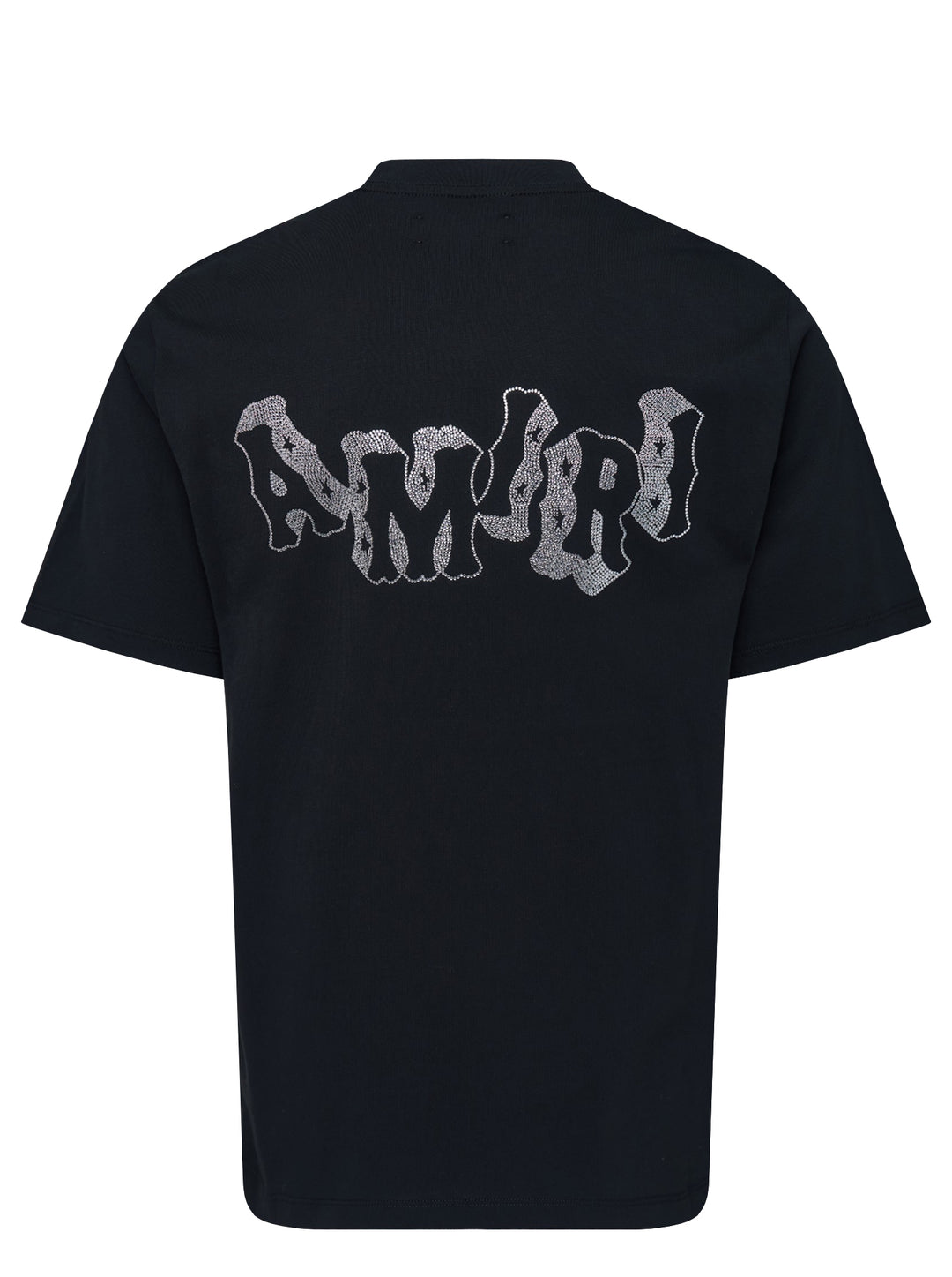 Amiri black short-sleeve tee with crystal-embellished MA block letter logo on the chest - view 2