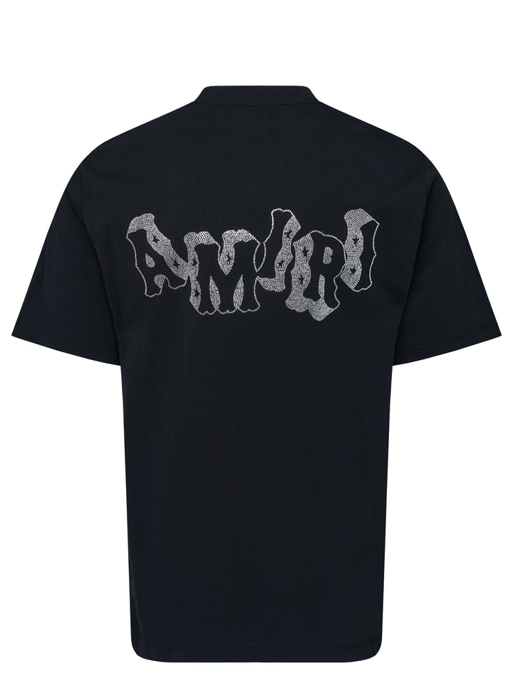 Amiri black short-sleeve tee with crystal-embellished MA block letter logo on the chest - view 2