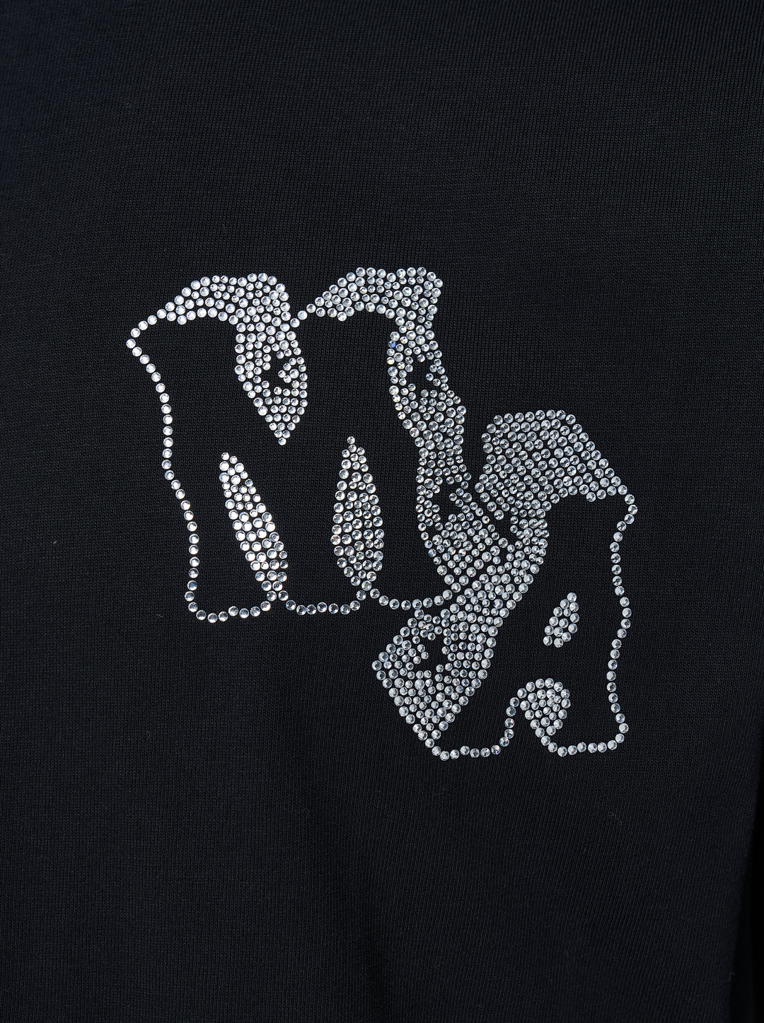 Amiri black short-sleeve tee with crystal-embellished MA block letter logo on the chest - view 3