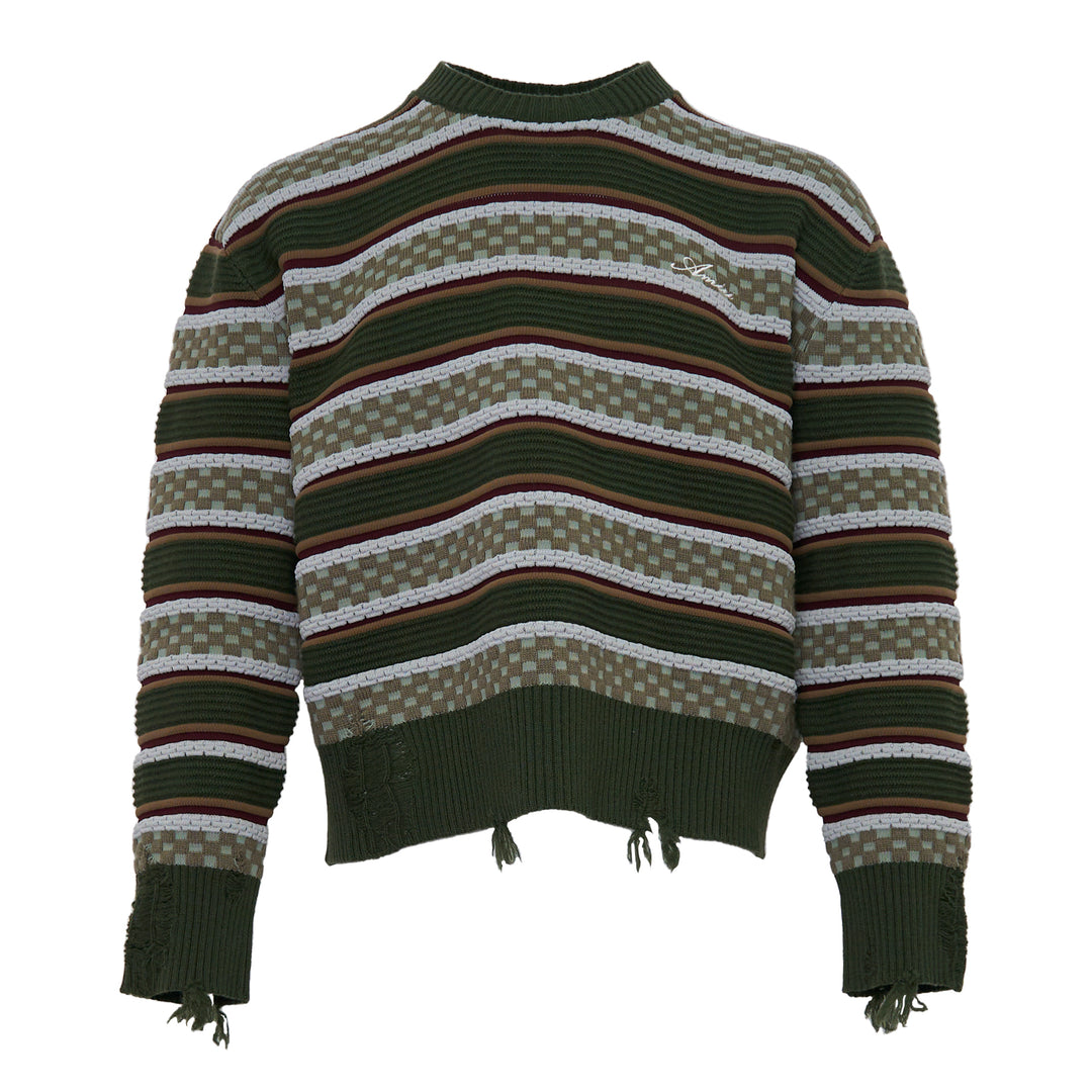 Western Logo Striped Sweater