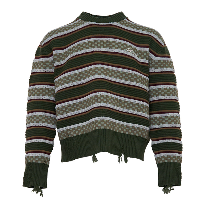 Western Logo Striped Sweater