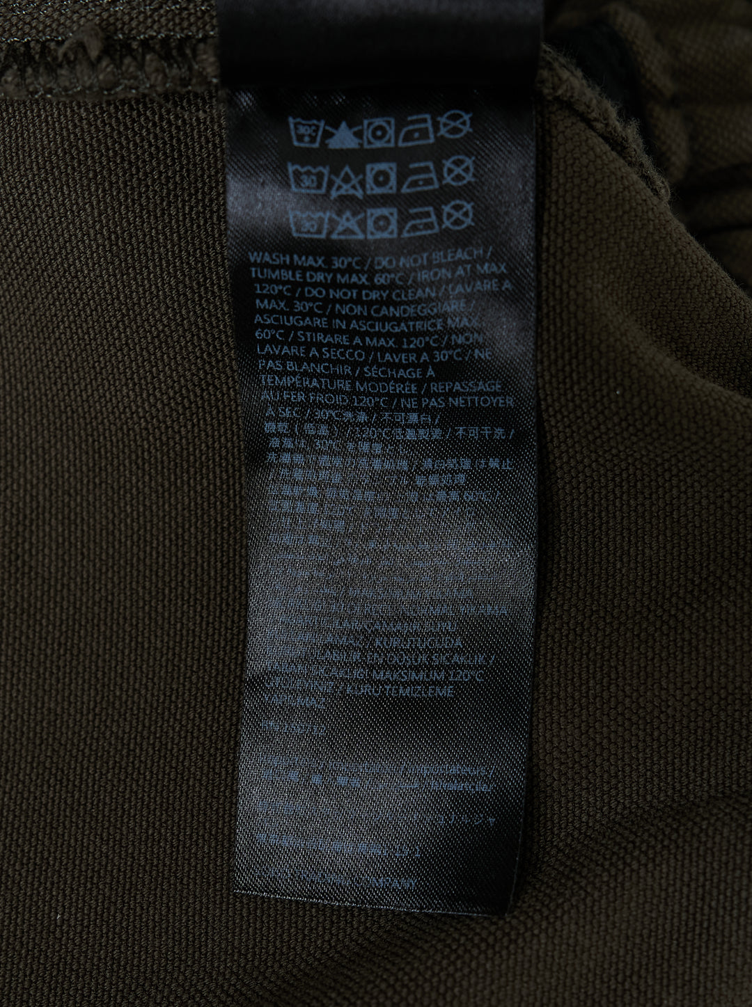 Amiri faded olive cotton cargo pants with flap pockets, strap details and snap-button flared hems - view 4