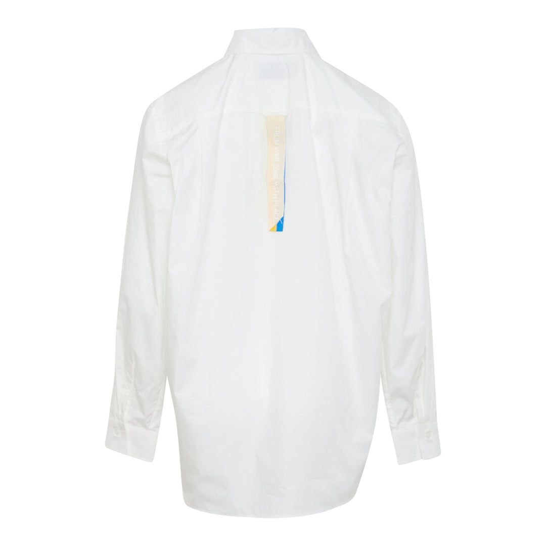 Cotton Poplin Draped Shirt