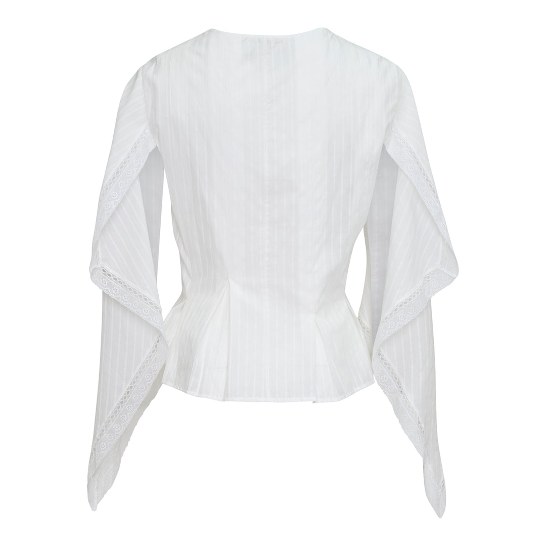 Draped Sleeve Woven Top