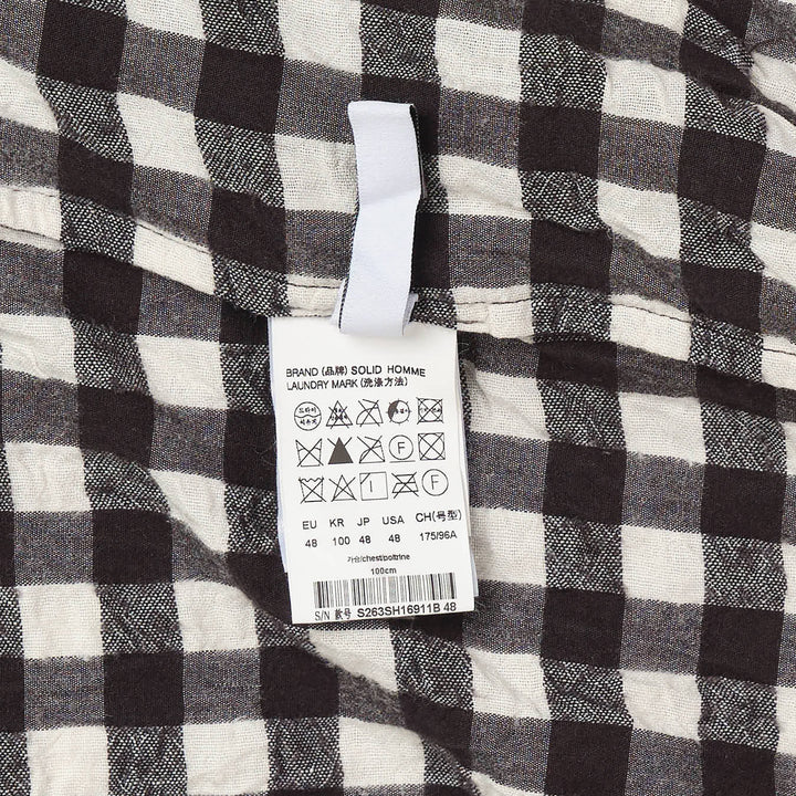 Long Sleeve Crinkled Check Shirt